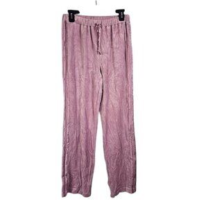 Vintage Y2K Everlast Crushed Velour Track Pants S Lounge Pants Pink‎ Satin Trim